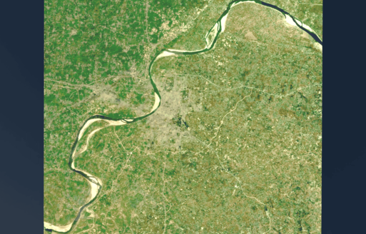 3D Indian River Map of Ganges
