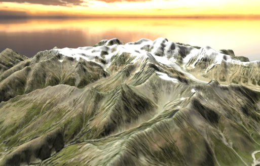 3D Indian map of Himalayas